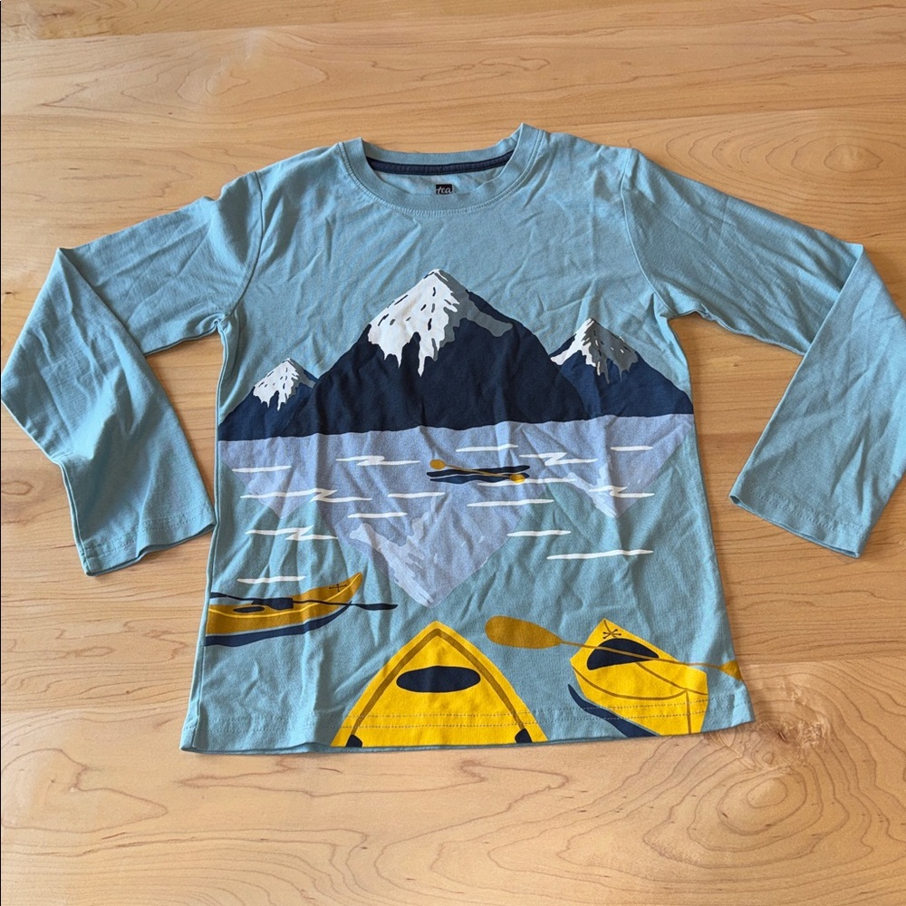 Boys Tea Collection Mountain Kayak Long Sleeve Tee in size 7 years